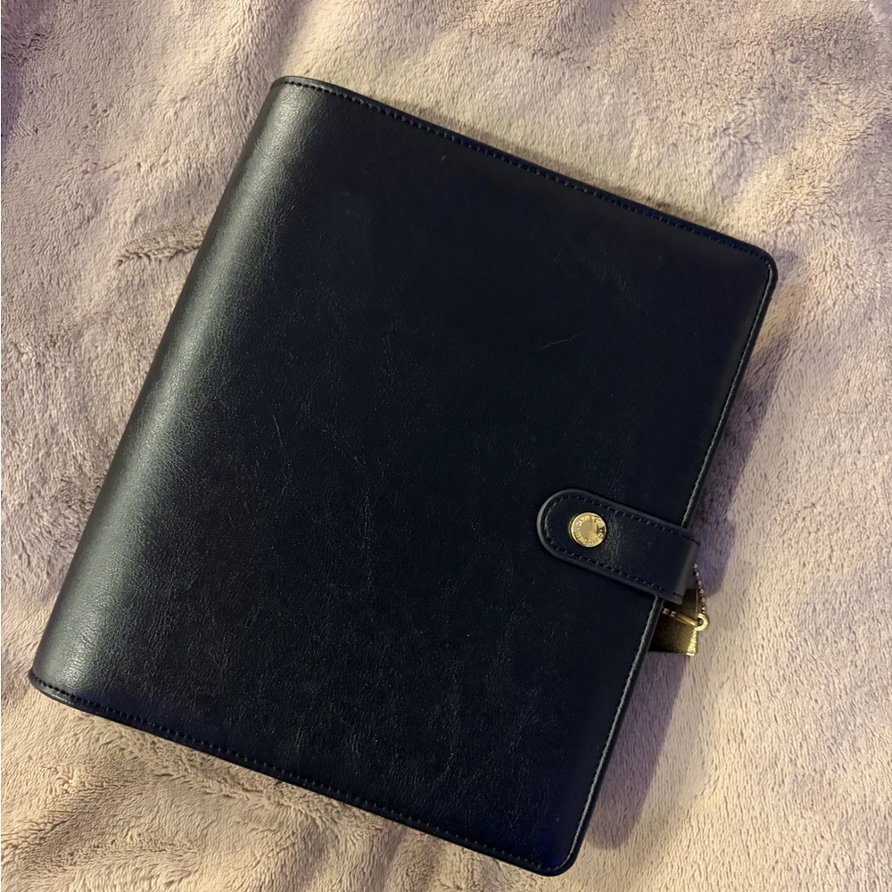 Sophisticated Black Leather Planner